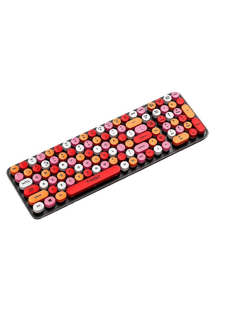 General New wireless keyboard and mouse set TF350 for cross-border office, punk lipstick retro cute keyboard and mouse for girls  - Image 5