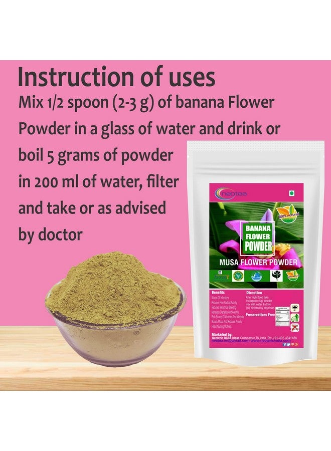 نيو تي مسحوق زهرة الموز من نيوتيا، خالي من المواد الحافظة، غني بالعناصر الغذائية الدقيقة، جاهز للطهي، جيد للتحضير، فادا، نقي وطبيعي بنسبة 100%، يدعم صحة العظام، غير معدّل وراثيًا، عبوة 300 جرام، عبوة واحدة - Image 2