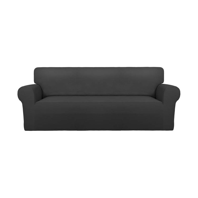 PureFit Super Stretch Sofa Slipcover Spandex Non Slip Soft Couch Sofa Cover Washable Furniture Protector with Non Skid Foam and Elastic Bottom for Kids Pets Sofa Dark Gray
