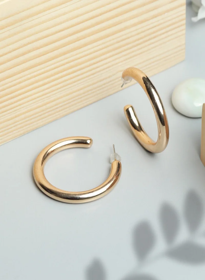 برياسي Rose Circular Half Hoop Earrings
