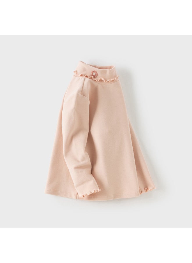 Mall-same Kids Long Sleeve T-shirt, Spring/autumn Girls High Neck Lace Blouse Base Layer - Image 4
