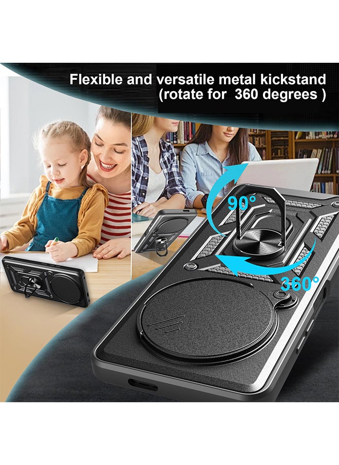 Case for Huawei Honor X9C / Honor Magic 7 Lite with Sliding Camera Cover, Kickstand, PC+TPU Dual-Layer,Blue  - Image 3