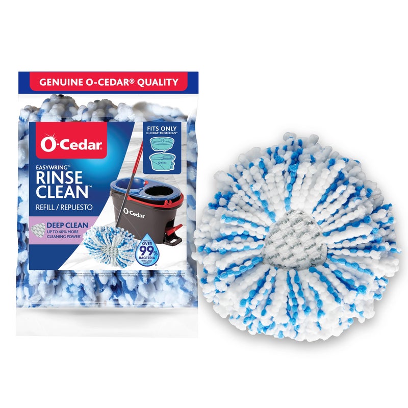 o cedar O-Cedar Genuine RinseClean Deep Clean Spin Mop Head Replacement (1-Pack) | 40% More Cleaning Power | Microfiber Refill | Machine Washable | Compatible with O-Cedar EasyWring RinseClean Spin Mop System - Image 1