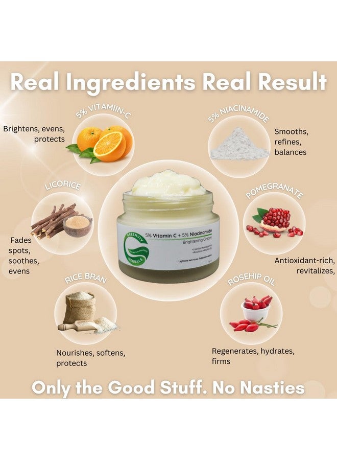 Greenviv 5% Vitamin C + 5% Niacinamide Brightening Face Cream | Boosts Radiance, Reduces Dark Spots & Evens Skin Tone | 50ml - Image 5