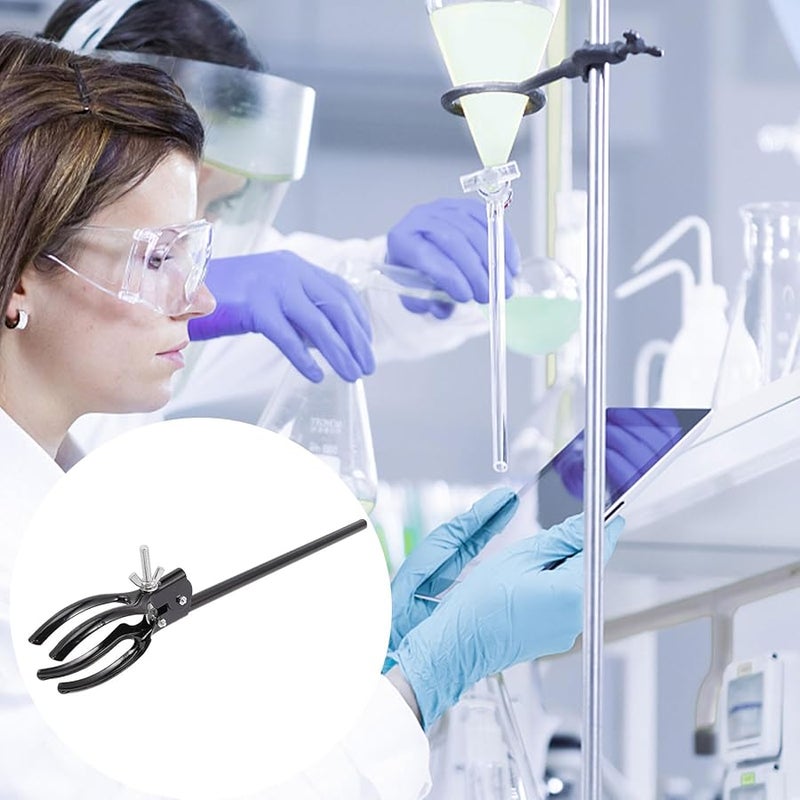 Adjustable 4 Prong Metal Flask Clamp Holder Spray Coated Iron for Laboratory Stand Support - Image 4