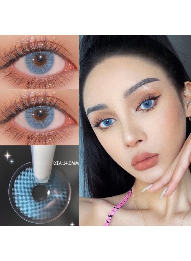 هابييمين عدسات لاصقة تجميلية سنوية للجنسين بلون التوت الأزرق، مجموعة تكبير مع علبة - Image 5