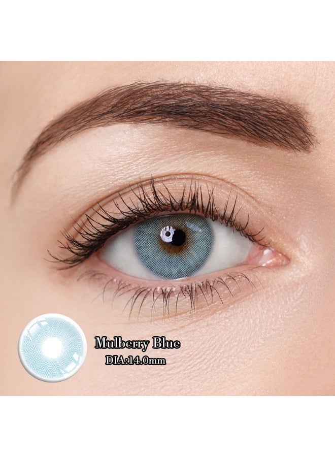 هابييمين عدسات لاصقة تجميلية سنوية للجنسين بلون التوت الأزرق، مجموعة تكبير مع علبة - Image 3