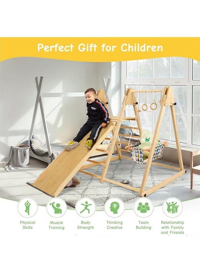 Beauenty Baby Climbing Toys Indoor Playground 7-in-1 Wooden Montessori Jungle Gym Playset Wooden Climbing Set for 3+ Years Old Baby Suitable for Park Indoor Outoor Home - Image 5