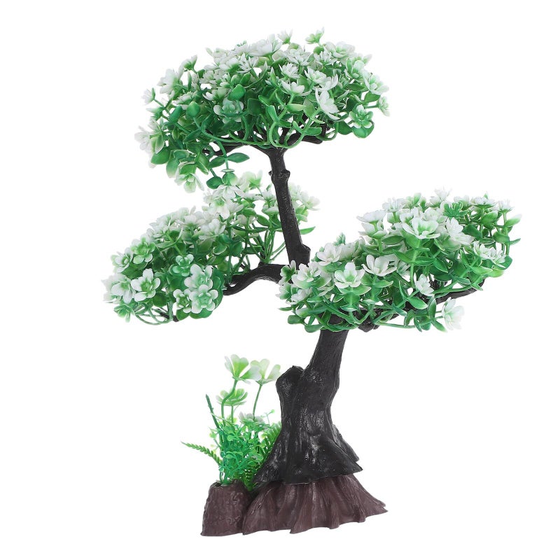 HOMSFOU Aquarium Plastic Plants Fish Tank Tree Ornaments Realistic Artificial Aquatic Decoration Miniature Landscape Decor for Office Home Aquariums - Image 2