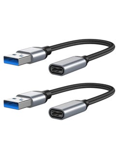 TYCOM Tycom USB C Female to USB Male Adapter, 5inch USB A to Type C Connector, Compatible with iPhone 12 Mini/12 Pro Max/11 Pro Max, Type-C Earphone 2 Pack.  - Image 1