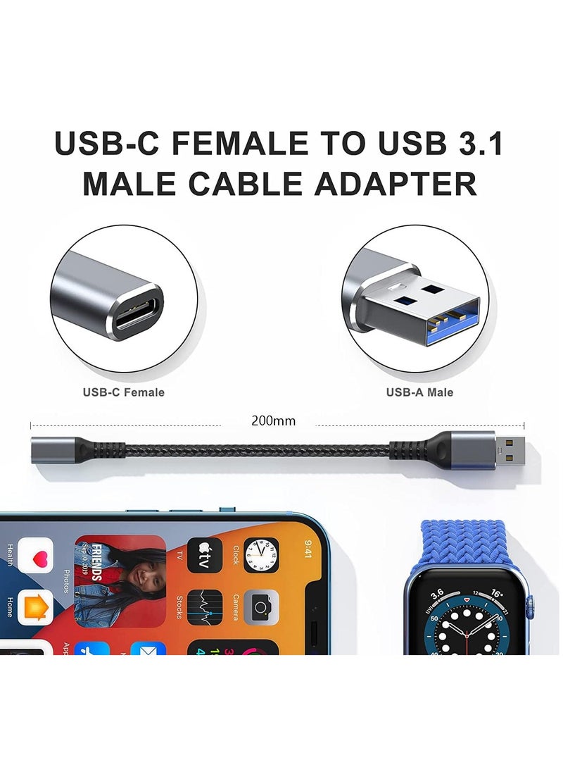 TYCOM - Tycom USB C Female to USB Male Adapter, 5inch USB A to Type C Connector, Compatible with iPhone 12 Mini/12 Pro Max/11 Pro Max, Type-C Earphone 2 Pack. - Image 1