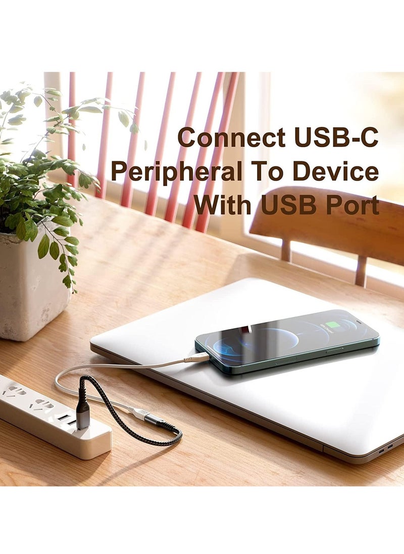 TYCOM - Tycom USB C Female to USB Male Adapter, 5inch USB A to Type C Connector, Compatible with iPhone 12 Mini/12 Pro Max/11 Pro Max, Type-C Earphone 2 Pack. - Image 1
