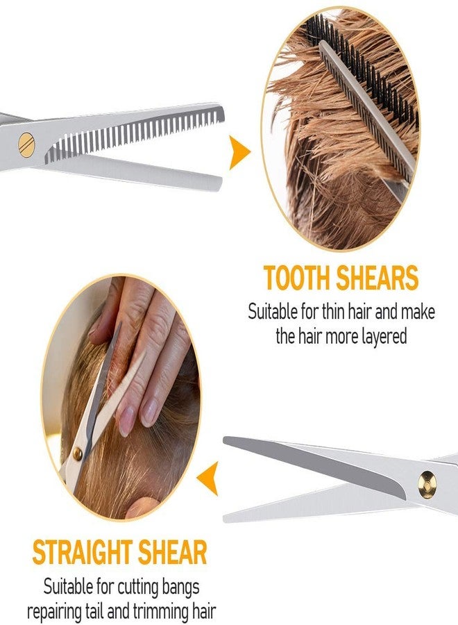 Doberyl ® Hair Cutting Scissors Barber Hairdressing Thinning Scissors with cutting apron/cape Duster brush hair clip Small folding nose scissor Grooming comb Eyebow razor Combo (13) - Image 3