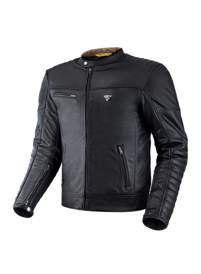 SHIMA WINCHESTER 2.0 Motorcycle Jacket for Men Classic Leather Biker Jacket with CE Back, Shoulder, Elbow Protectors, reinforced double seams (Black, S) - Image 1