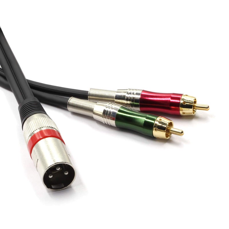SiYear محول ذكر XLR إلى 2 × موصل RCA فونو، كابل تقسيم Y، 1 XLR 3 دبابيس إلى موصل كابل صوت ستيريو مزدوج RCA (1.5 متر) - Image 2