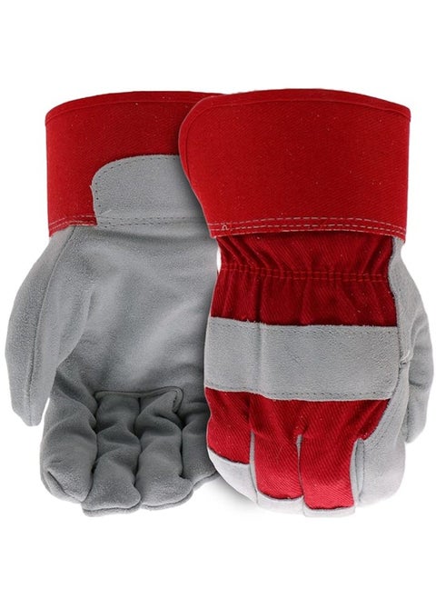 Safety Work Gloves Cow Split Leather with Index Finger Reinforced Palm Working Gloves