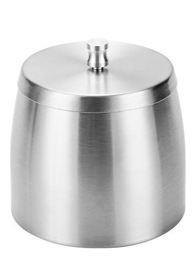 Rubik Ashtray with Lid, Stainless Steel Covered Windproof Ash Tray for Indoor Outdoor Patio Home Office Living Room Hotel (10x10cm) Silver - Image 1