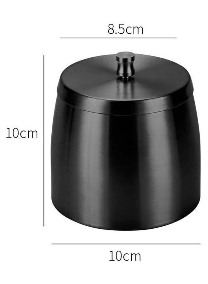 Rubik Ashtray with Lid, Stainless Steel Covered Windproof Ash Tray for Indoor Outdoor Patio Home Office Living Room Hotel (10x10cm) Silver - Image 2