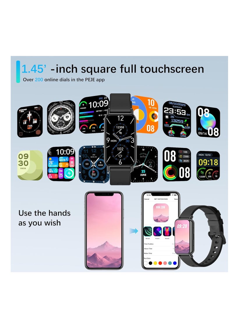 PEJE Smartwatch,Smart Watch for Men(Answer/Make Calls)1.45” HD Display,120+ Sport Modes,IP68 Waterproof Fitness Watch, with SpO2/Heart Rate/Sleep Monitor... - Image 3