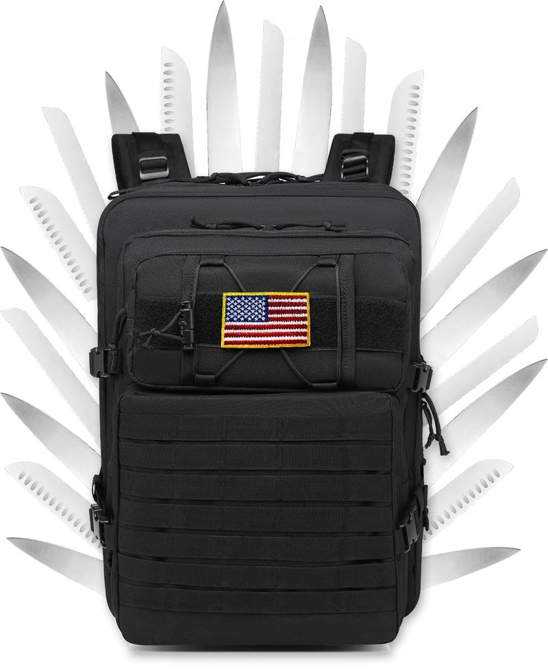XINTREY Tactical Chef Knife Backpack Professional Knife Carrying Bag Travel Organizer Case with 30+ Pockets for Culinary Tools - Image 1