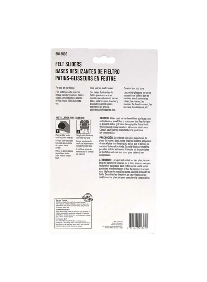 ACE 4-Piece Heavy-Duty Reusable Hardwood Floor Protective Round Felt Pads Beige 8.9cm - Image 2