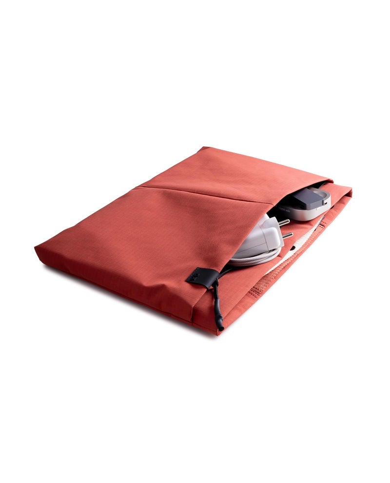 DailyObjects Medium Portable Pivot Laptop Sleeve |Recycled Nylon| Durable|Lightweight|Water Repellent|Padded Zipper|Fits Laptop/MacBook Air/Pro- Upto 14"|for Men and Women|Office and Daily use (Red) - Image 2
