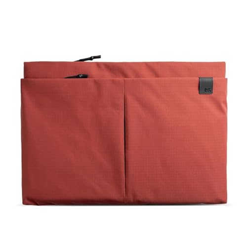 DailyObjects Medium Portable Pivot Laptop Sleeve |Recycled Nylon| Durable|Lightweight|Water Repellent|Padded Zipper|Fits Laptop/MacBook Air/Pro- Upto 14"|for Men and Women|Office and Daily use (Red) - Image 1