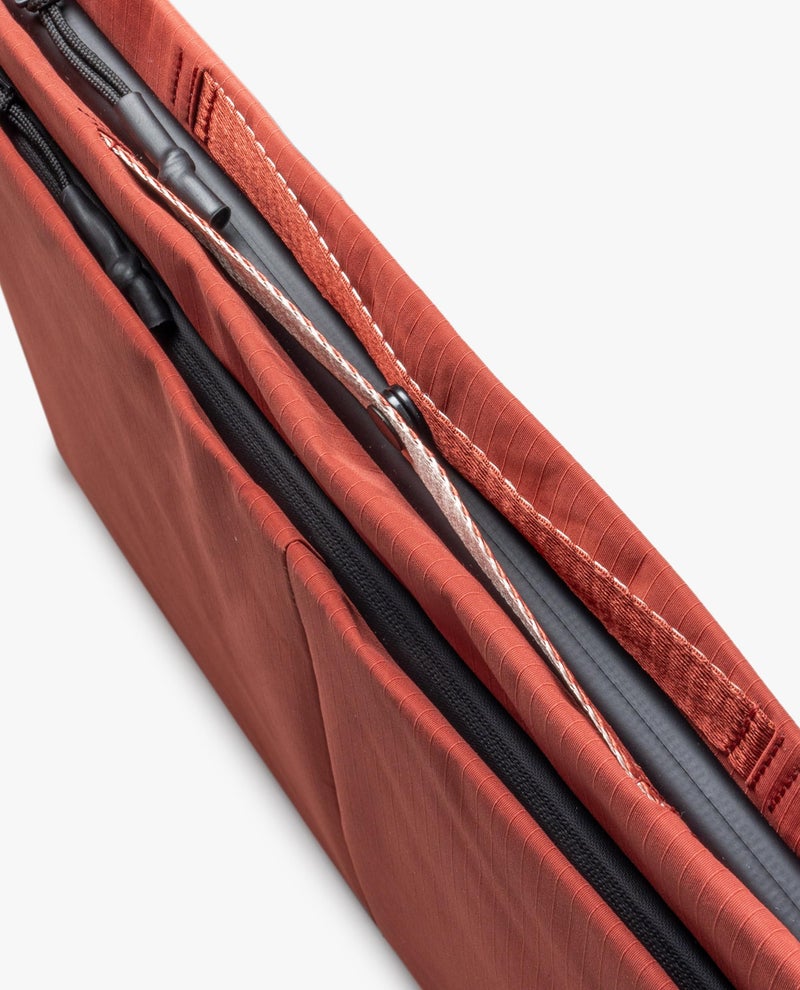 DailyObjects Medium Portable Pivot Laptop Sleeve |Recycled Nylon| Durable|Lightweight|Water Repellent|Padded Zipper|Fits Laptop/MacBook Air/Pro- Upto 14"|for Men and Women|Office and Daily use (Red) - Image 5