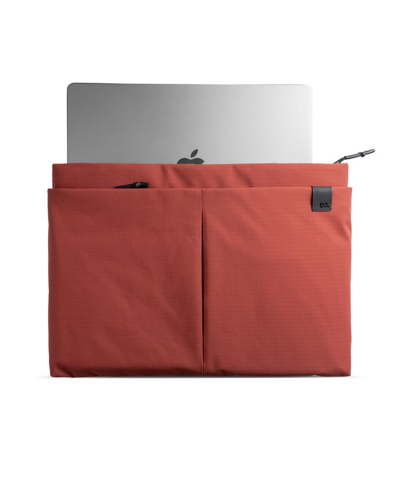 DailyObjects Medium Portable Pivot Laptop Sleeve |Recycled Nylon| Durable|Lightweight|Water Repellent|Padded Zipper|Fits Laptop/MacBook Air/Pro- Upto 14"|for Men and Women|Office and Daily use (Red) - Image 3