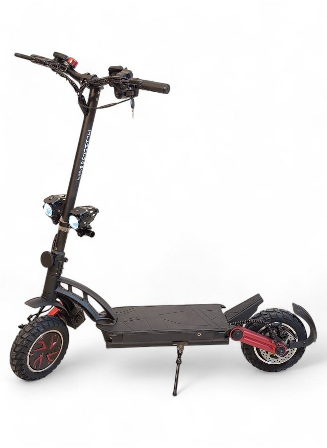 KUGOO - Electric Folding Scooter with 2400W Dual Motor, 48V 20.8Ah Battery, 60KM/h Max Speed, 70KM Range, Remote Start and Lock System, Dual Bright Headlights and 150KG Load Capacity with Helmet and Safety Vest - Image 1