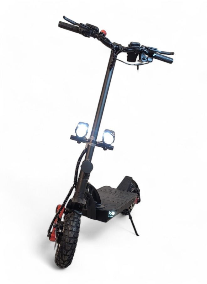 KUGOO - Electric Folding Scooter with 2400W Dual Motor, 48V 20.8Ah Battery, 60KM/h Max Speed, 70KM Range, Remote Start and Lock System, Dual Bright Headlights and 150KG Load Capacity with Helmet and Safety Vest - Image 1