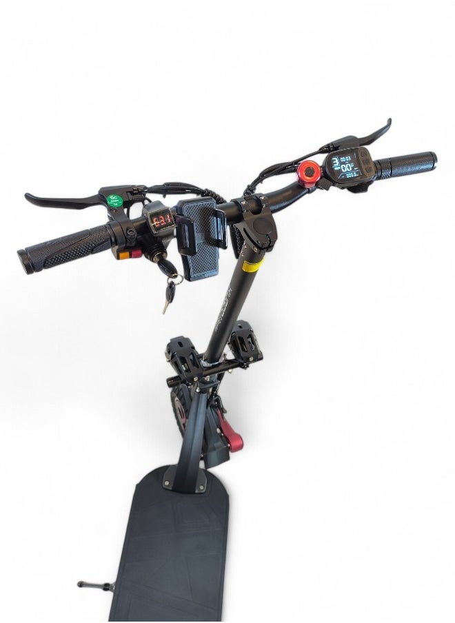 KUGOO - Electric Folding Scooter with 2400W Dual Motor, 48V 20.8Ah Battery, 60KM/h Max Speed, 70KM Range, Remote Start and Lock System, Dual Bright Headlights and 150KG Load Capacity with Helmet and Safety Vest - Image 1