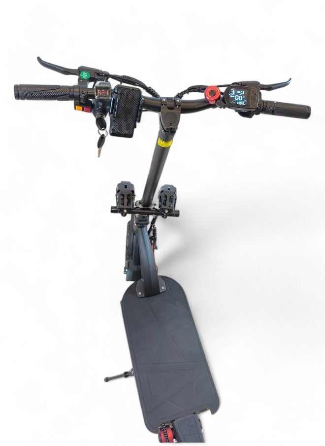 KUGOO - Electric Folding Scooter with 2400W Dual Motor, 48V 20.8Ah Battery, 60KM/h Max Speed, 70KM Range, Remote Start and Lock System, Dual Bright Headlights and 150KG Load Capacity with Helmet and Safety Vest - Image 1