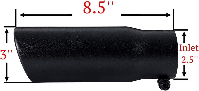 Tritrust Black Exhaust Tip - 2.5 Inch Inlet - Image 2