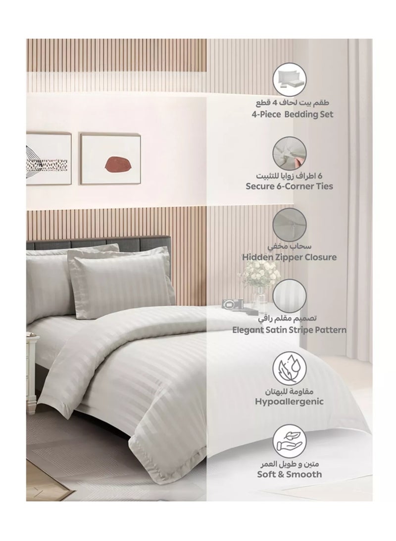 Full 4-piece hypoallergenic ultra-soft duvet cover set - 170 x 230 cm - Image 5