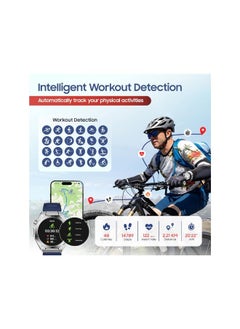 SWISS MILITARY Swiss Military DOM6 Smartwatch 1.43" AMOLED, Bluetooth Calling, Multi Language, Health & Sports Tracking, Wireless Charging, 7 Days Battery, IP67, iOS/Android Compatible, Silver Frame with Blue Strap  - Image 2