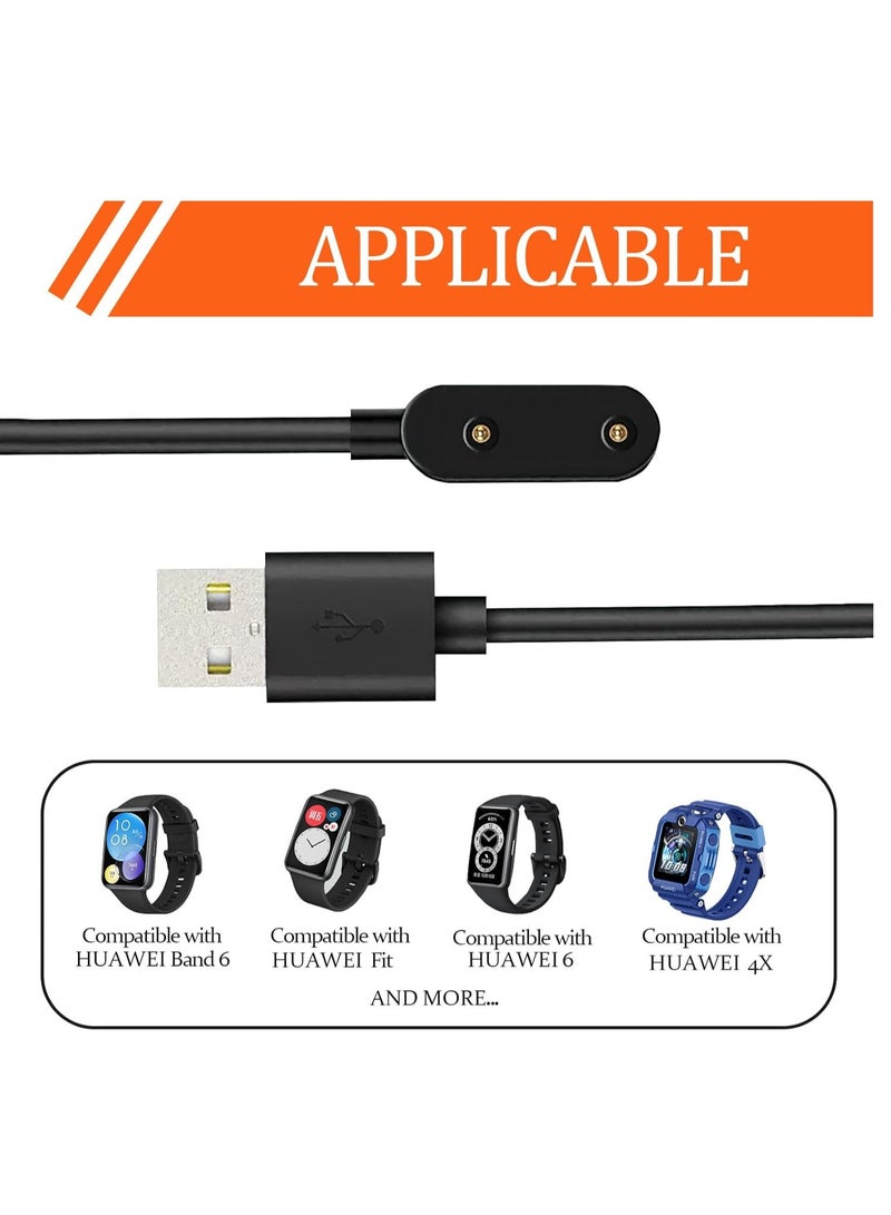 كابل شاحن USB متوافق مع ساعة هواوي فيت/فيت 2/فيت ميني/باند 9/8/7/6/6 برو/هونر باند 9/7/6/ساعة ES/4X/4Pro بديل سلك شحن مغناطيسي، 100 سم - Image 2