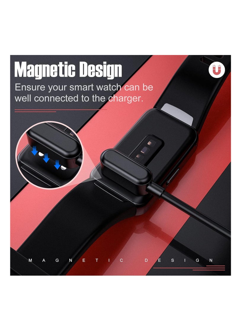 كابل شاحن USB متوافق مع ساعة هواوي فيت/فيت 2/فيت ميني/باند 9/8/7/6/6 برو/هونر باند 9/7/6/ساعة ES/4X/4Pro بديل سلك شحن مغناطيسي، 100 سم - Image 3