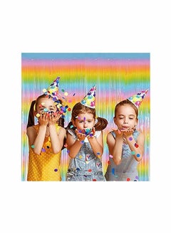 Y&D Rainbow Foil Fringe Curtain, 2PCS 3.28FT x 6.56FT Metallic Tinsel Door Curtains Photo Booth Backdrop  - Image 4