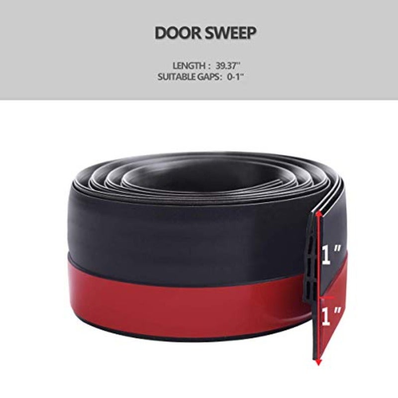 Generic Door Draft Stopper Under Door Seal for Exterior Interior Doors Door Sweep Strip Under Door Draft Blocker Soundproof Door Bottom Weather Stripping 2 Inch W x 39 Inch L Black - Image 4