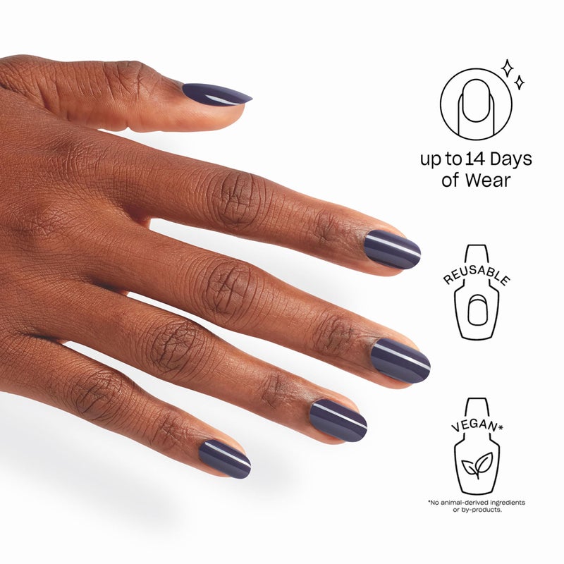 OPI On Point Less is Norse | Short Round Dark Deep Blue Press On Nails | 24 Count with Nail Glue | Long Lasting, Reusable, Non-damaging | Fall 2025 Shades - Image 2