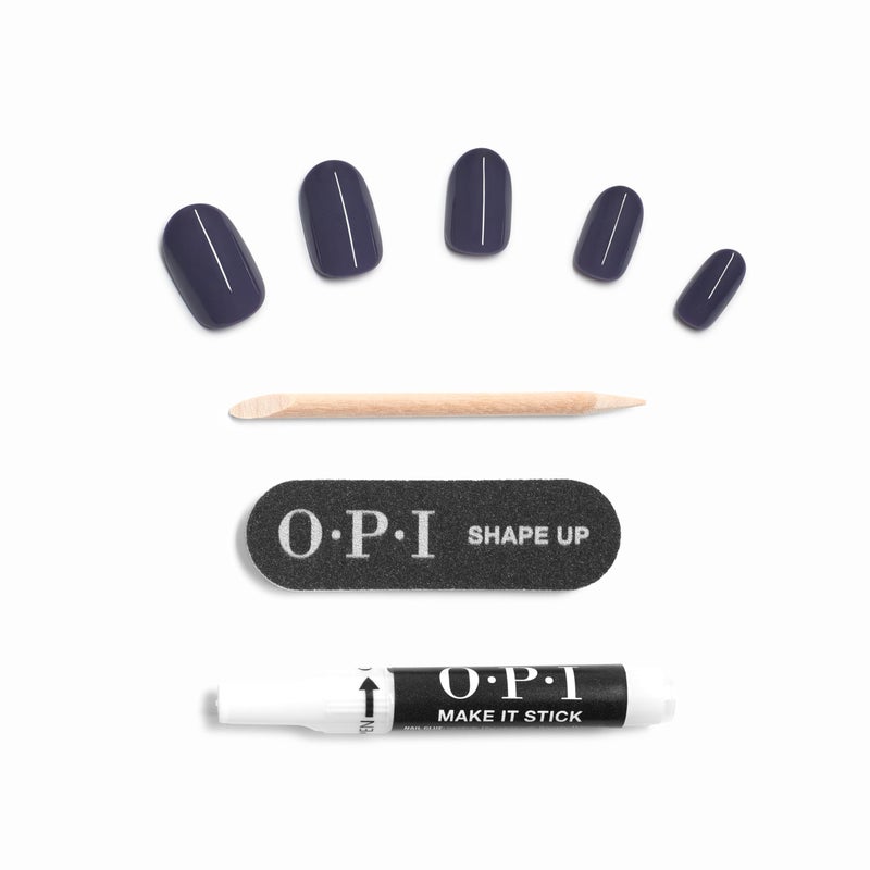 OPI On Point Less is Norse | Short Round Dark Deep Blue Press On Nails | 24 Count with Nail Glue | Long Lasting, Reusable, Non-damaging | Fall 2025 Shades - Image 5