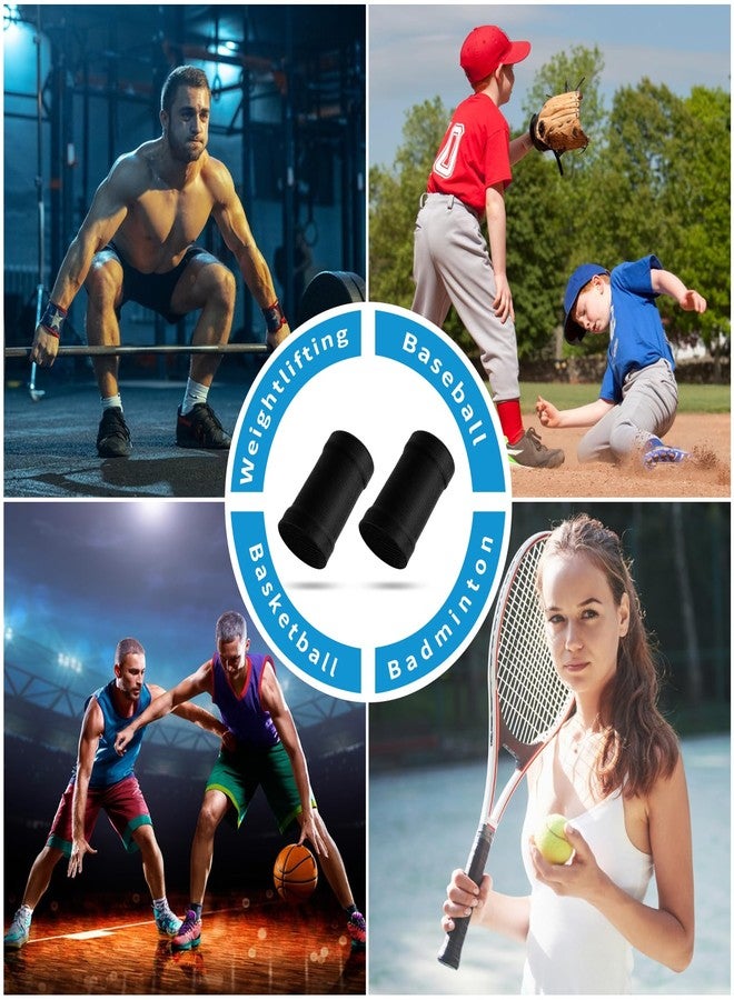 COMNICO Wrist Compression Sleeve, 2 Pairs Spandex Soft Elastic Wrist Brace Hand Band Sport Support Wraps Arthritis Pain Relief for Men Women Work Gym Typing Golf Volleyball (Black) - Image 4