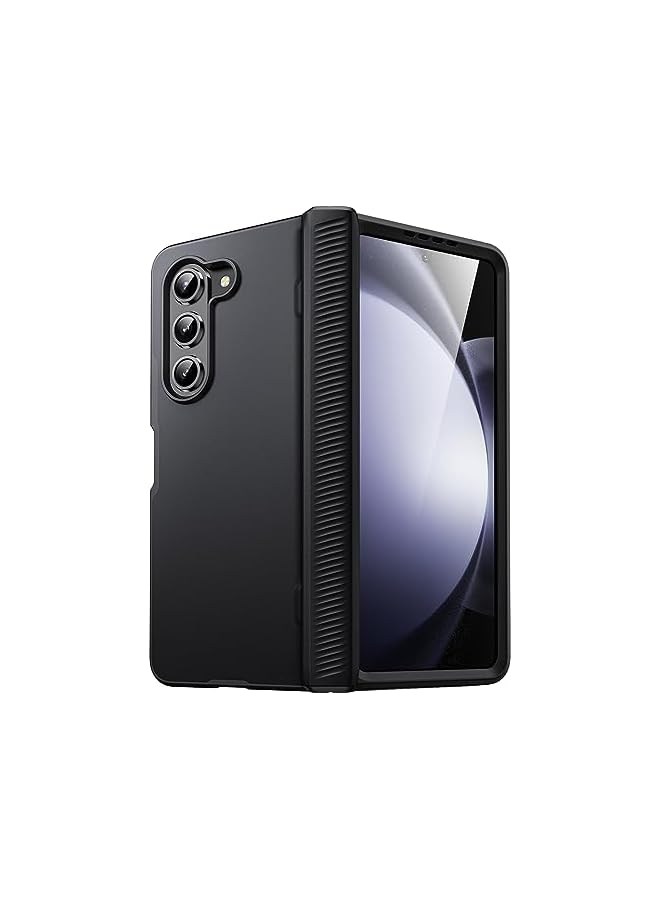 جي تيك حافظة JETech لهاتف Samsung Galaxy Z Fold 5 2023 مع حماية مفصلية، غطاء هاتف صلب واقٍ من البولي كربونات شديد التحمل، لمسة نهائية غير لامعة مضادة لبصمات الأصابع (أسود) - Image 1