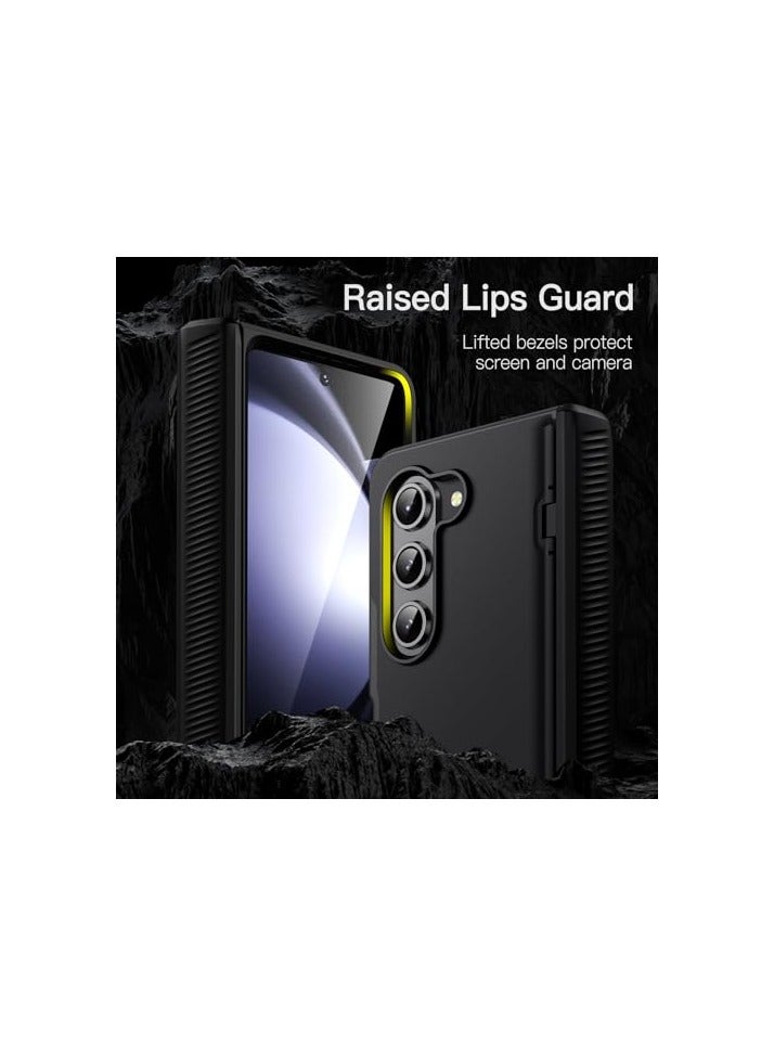 جي تيك حافظة JETech لهاتف Samsung Galaxy Z Fold 5 2023 مع حماية مفصلية، غطاء هاتف صلب واقٍ من البولي كربونات شديد التحمل، لمسة نهائية غير لامعة مضادة لبصمات الأصابع (أسود) - Image 3