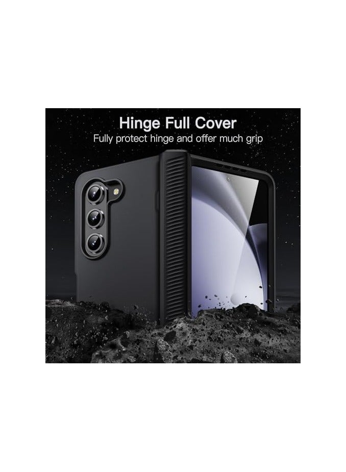 جي تيك حافظة JETech لهاتف Samsung Galaxy Z Fold 5 2023 مع حماية مفصلية، غطاء هاتف صلب واقٍ من البولي كربونات شديد التحمل، لمسة نهائية غير لامعة مضادة لبصمات الأصابع (أسود) - Image 4