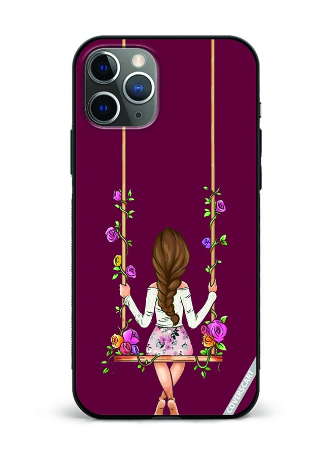 COVERSCART Protective Case Cover For Apple iPhone 11 Pro Girl Swinging Design Multicolour