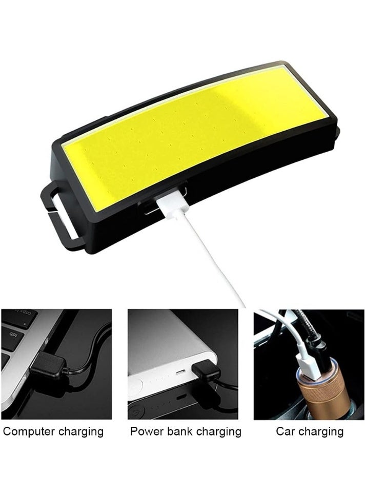 كشاف ليد  قابل لإعادة الشحن، مصباح أمامي COB فائق السطوع يعمل بالبطارية بـ 3 أوضاع  قابل للتعديل ومقاوم للماء يمكن تثبيته على الرأس متعدد الاستخدامات - Image 4