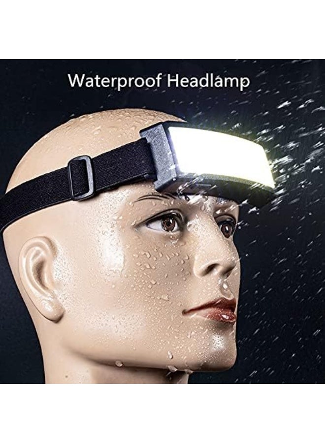 كشاف ليد  قابل لإعادة الشحن، مصباح أمامي COB فائق السطوع يعمل بالبطارية بـ 3 أوضاع  قابل للتعديل ومقاوم للماء يمكن تثبيته على الرأس متعدد الاستخدامات - Image 5