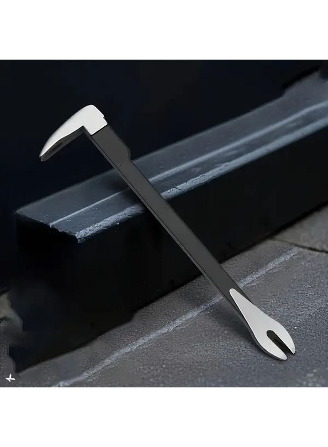 Black 10 Inch Heavy Duty Pry Bar Nail Puller Tool Multi Functional Manual Rust Resistant Metal Construction for Woodworking Automotive Repair - Image 5